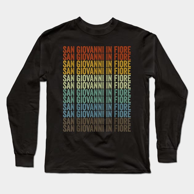 San Giovanni in Fiore Retro City Long Sleeve T-Shirt by Justinann